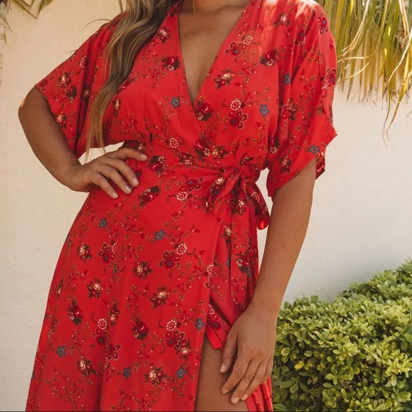 Floral maxi wrap dress - Picture 4 of 5